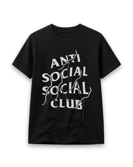 Anti Social Social Club: T-Shirt with White Lightning Graphic