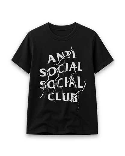 Anti Social Social Club: T-Shirt with White Lightning Graphic